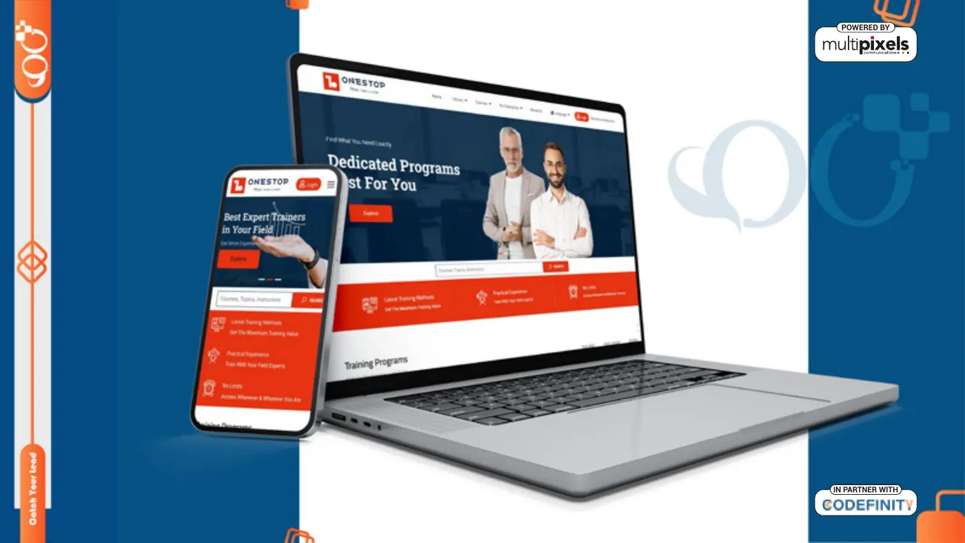 OneStop website presentation from the supplied portfolio