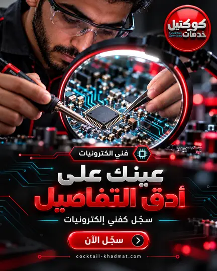 Social design for Cocktail Khadmat — Technician recruitment: electronics